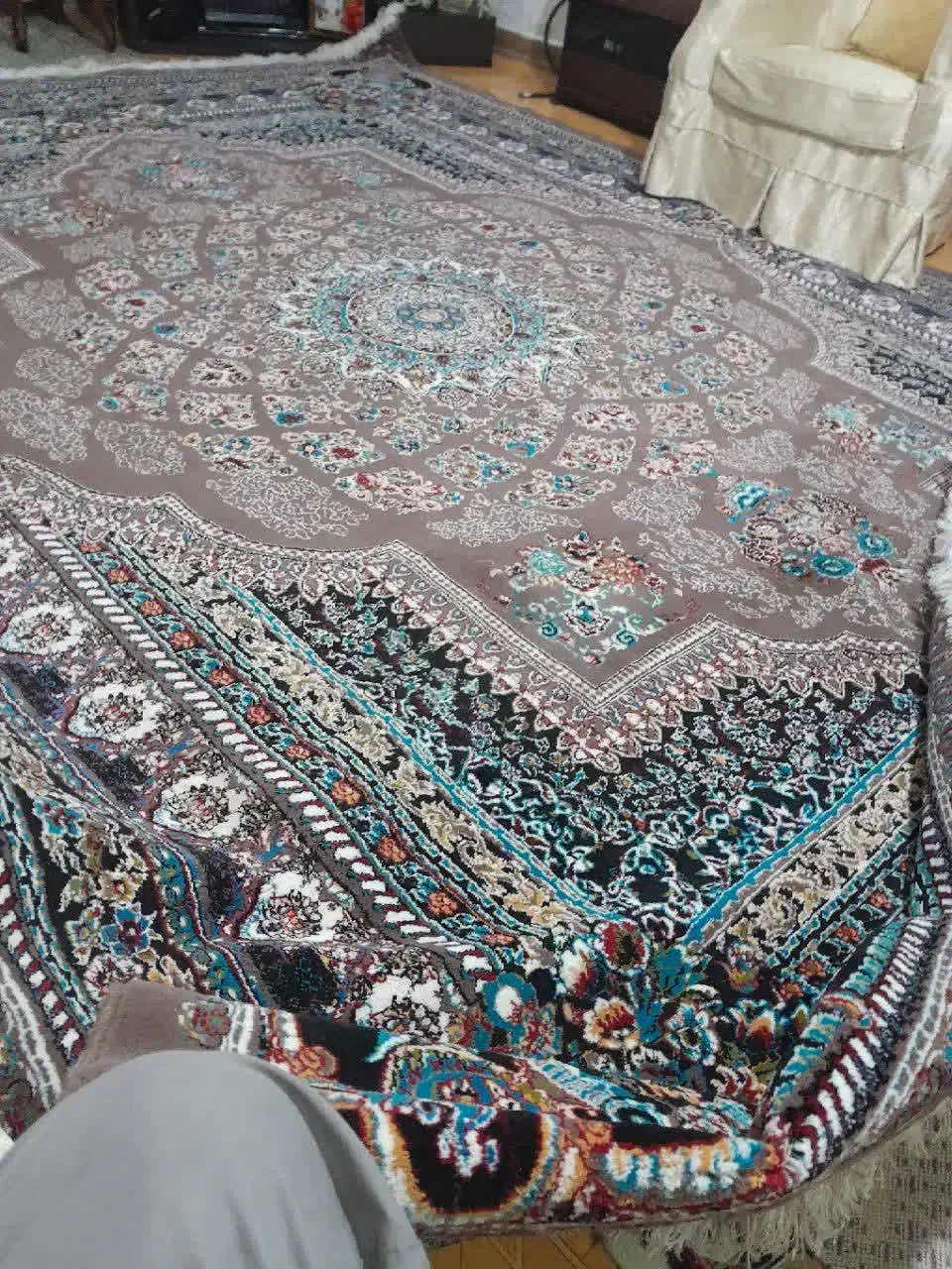 فرش نگین مشهد کارکرده کاملا سالم شسته شده|فرش|نور, |دیوار