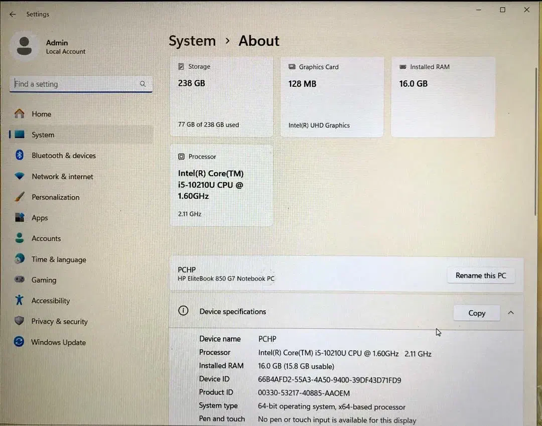 لپتاپ hp در حد نو|رایانه همراه|تهران, جنت‌آباد شمالی|دیوار