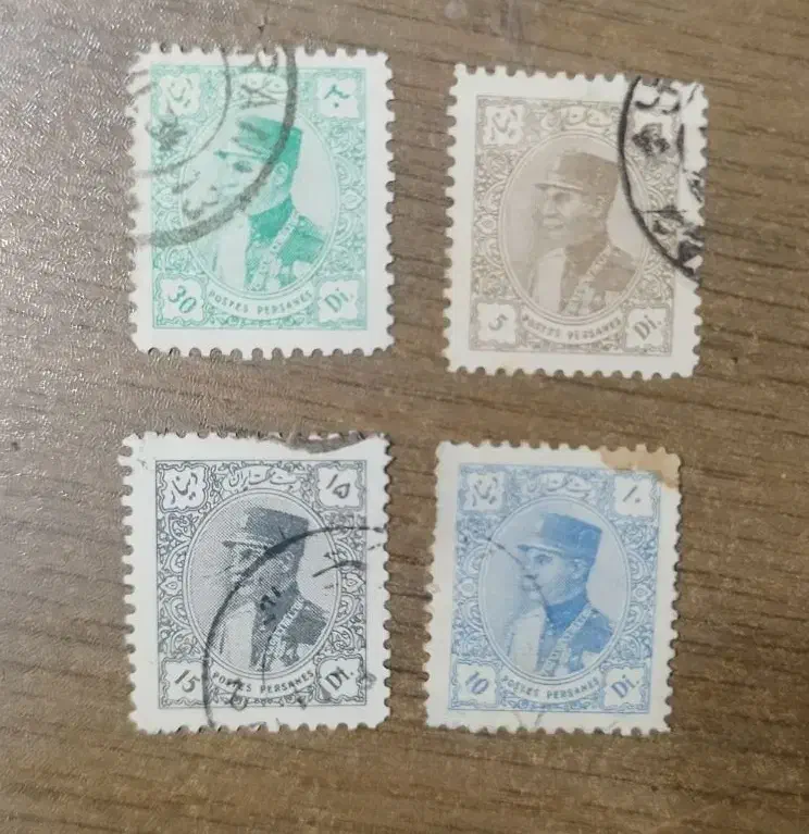 ۷ تمبر رضا شاه|کلکسیون سکه، تمبر، اسکناس|لنجان, |دیوار