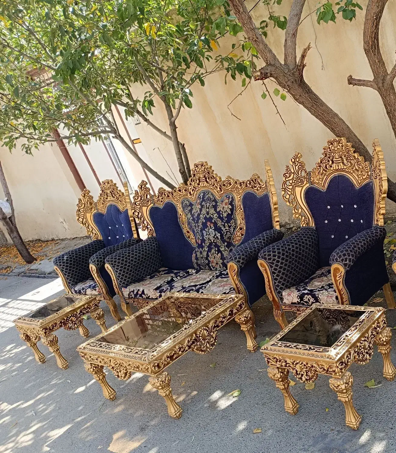 مبلمان سلطننتی هفت نفره|مبلمان خانگی و میز عسلی|خوی, |دیوار