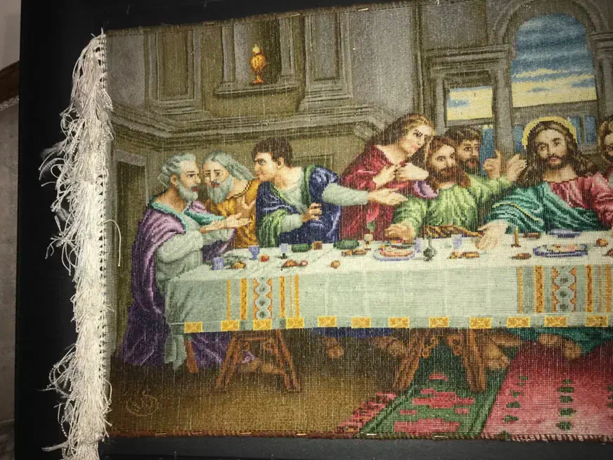 تابلو فرش دستباف شام اخر|تابلو فرش|تهران, سعادت‌آباد|دیوار