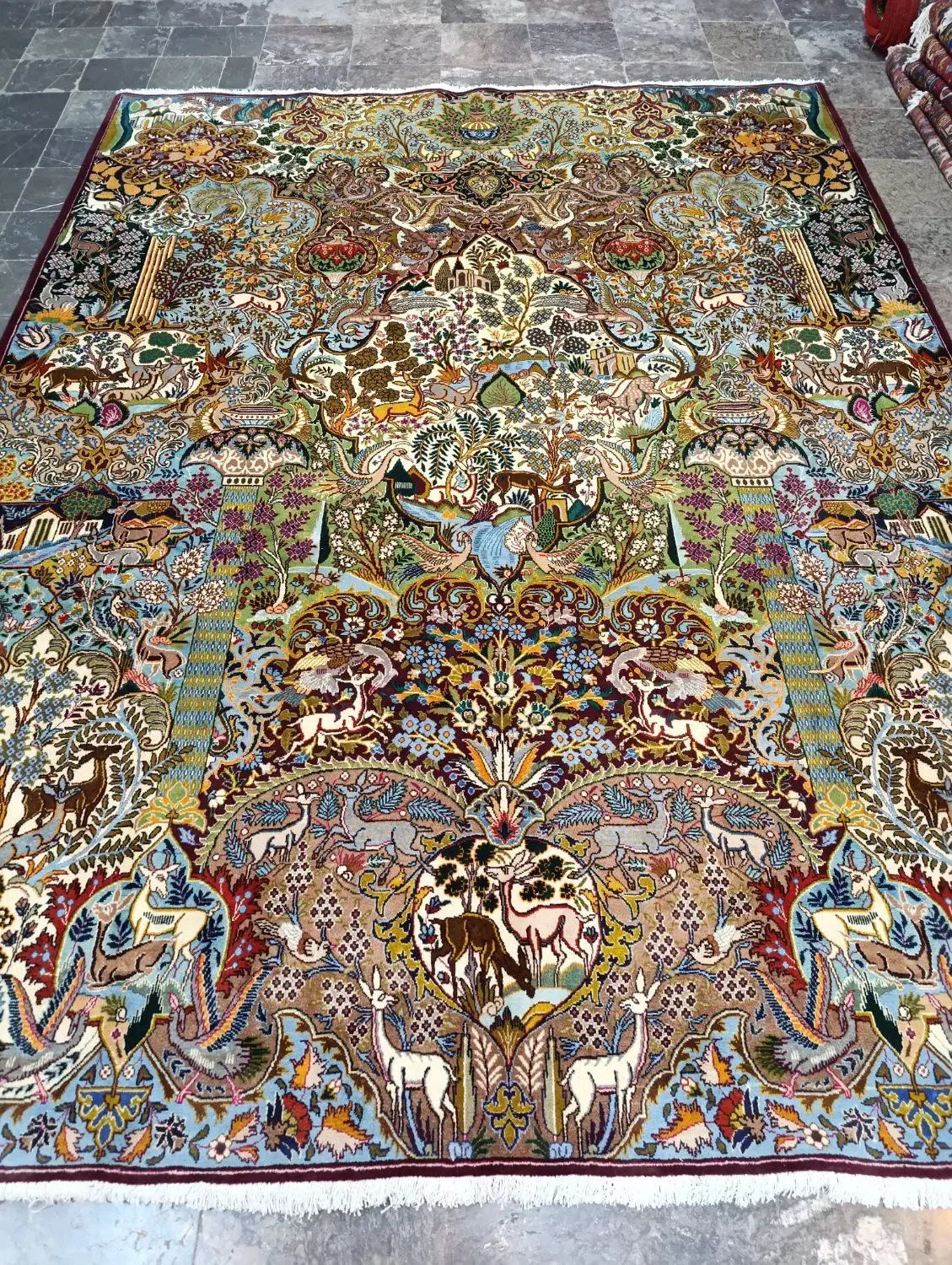 فرش دستبافت کاشمر|فرش|اصفهان, نقش جهان|دیوار