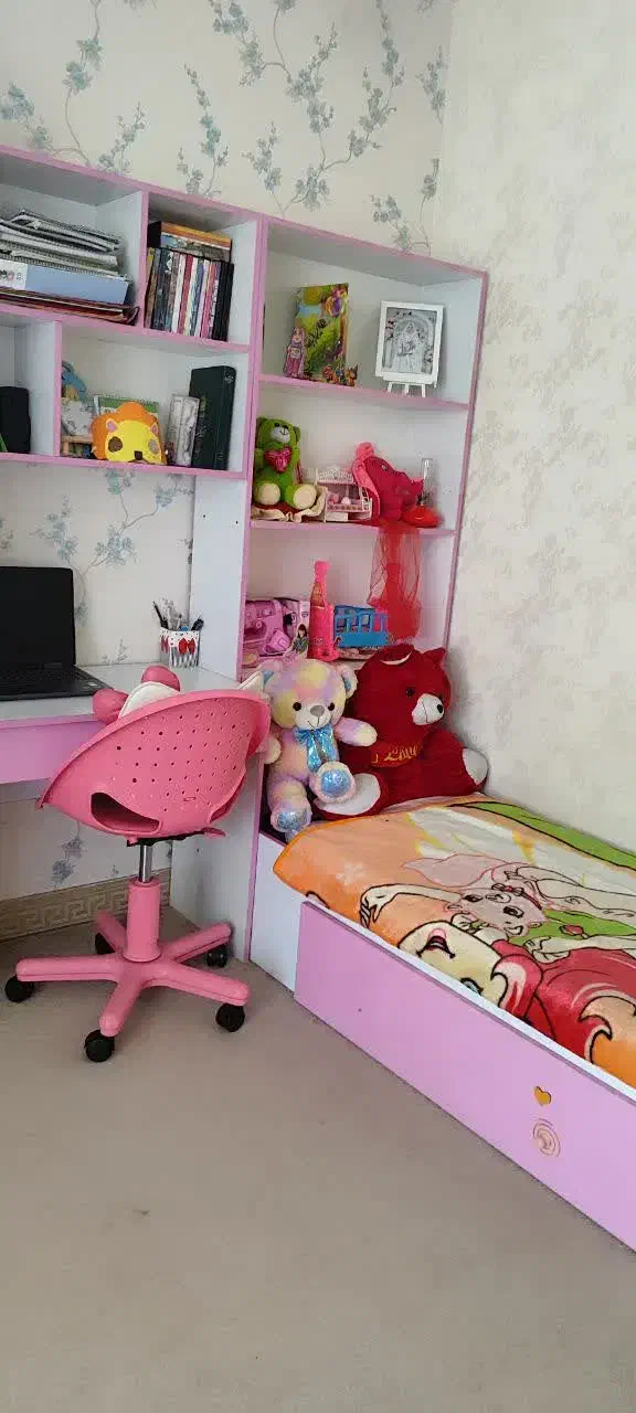 ست کامل کمد تخت میز تحریر کتابخانه|تخت و سرویس خواب|شهریار, شهریار|دیوار