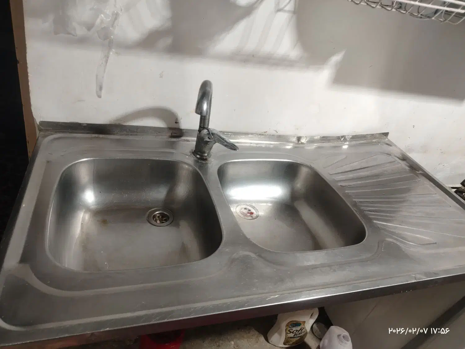 سینک دوقلو|آب‌چکان و نظم‌دهنده ظروف|نیشابور, دربقاضی|دیوار