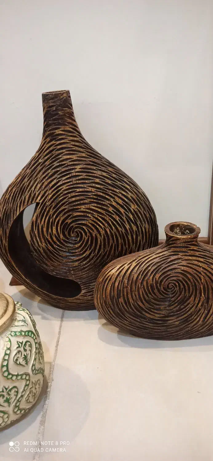 دکوری ،سه عدد جینجر جارو گلدان دوتایی|صنایع دستی و سایر لوازم تزئینی|پردیس, فاز ۸|دیوار