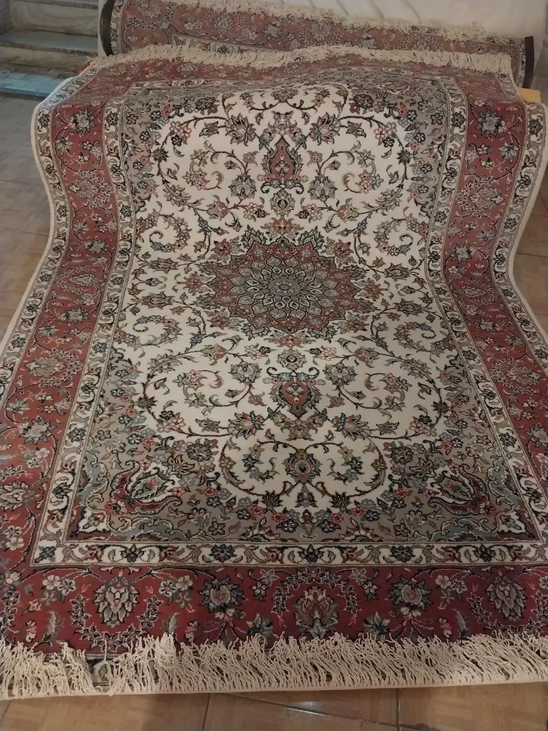 ۶متری جفت دستباف|فرش|قم, نخودی|دیوار