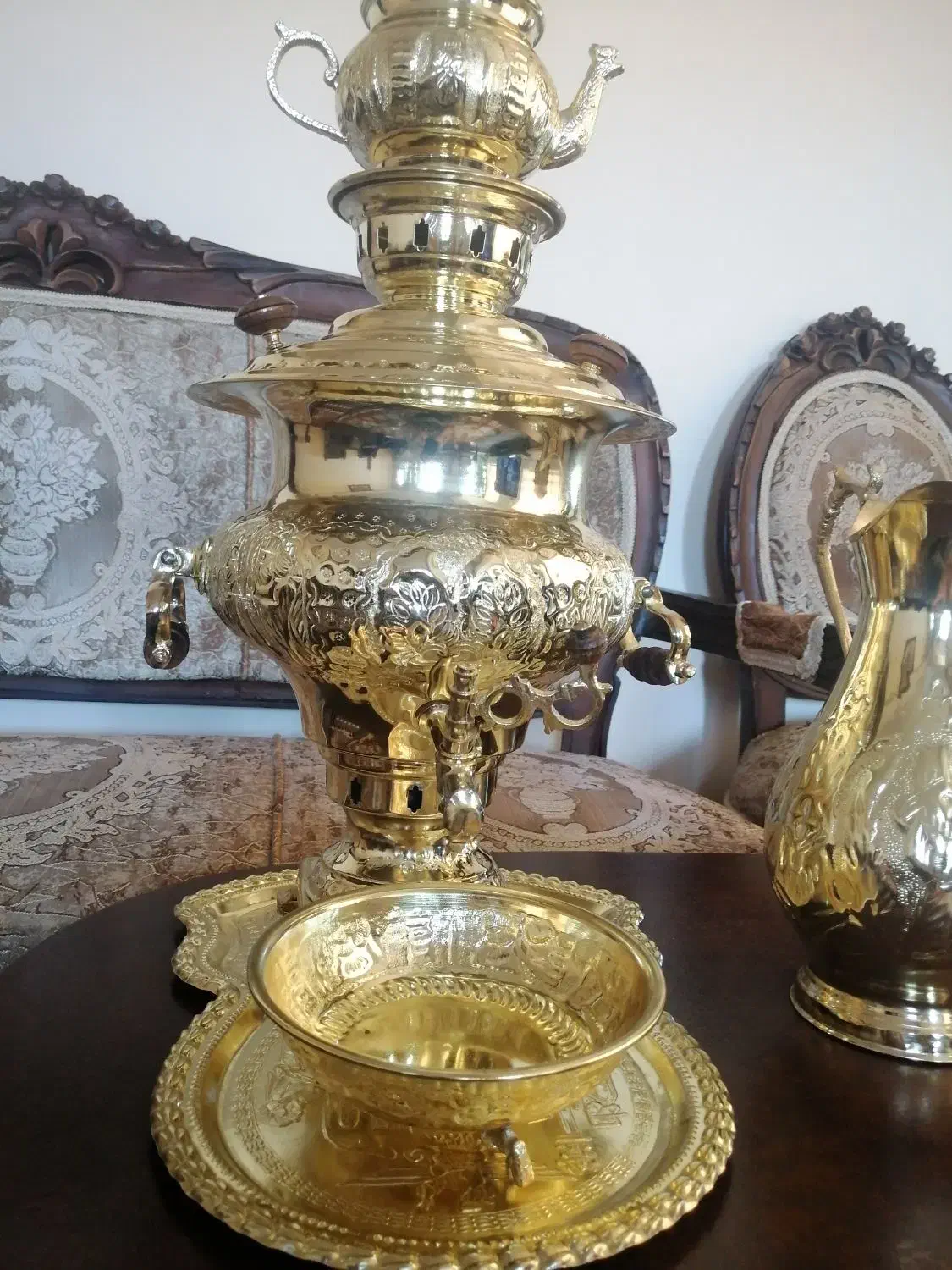 سماور زغالی برنز|سماور، چای‌ساز، قهوه‌ساز|تبریز, |دیوار