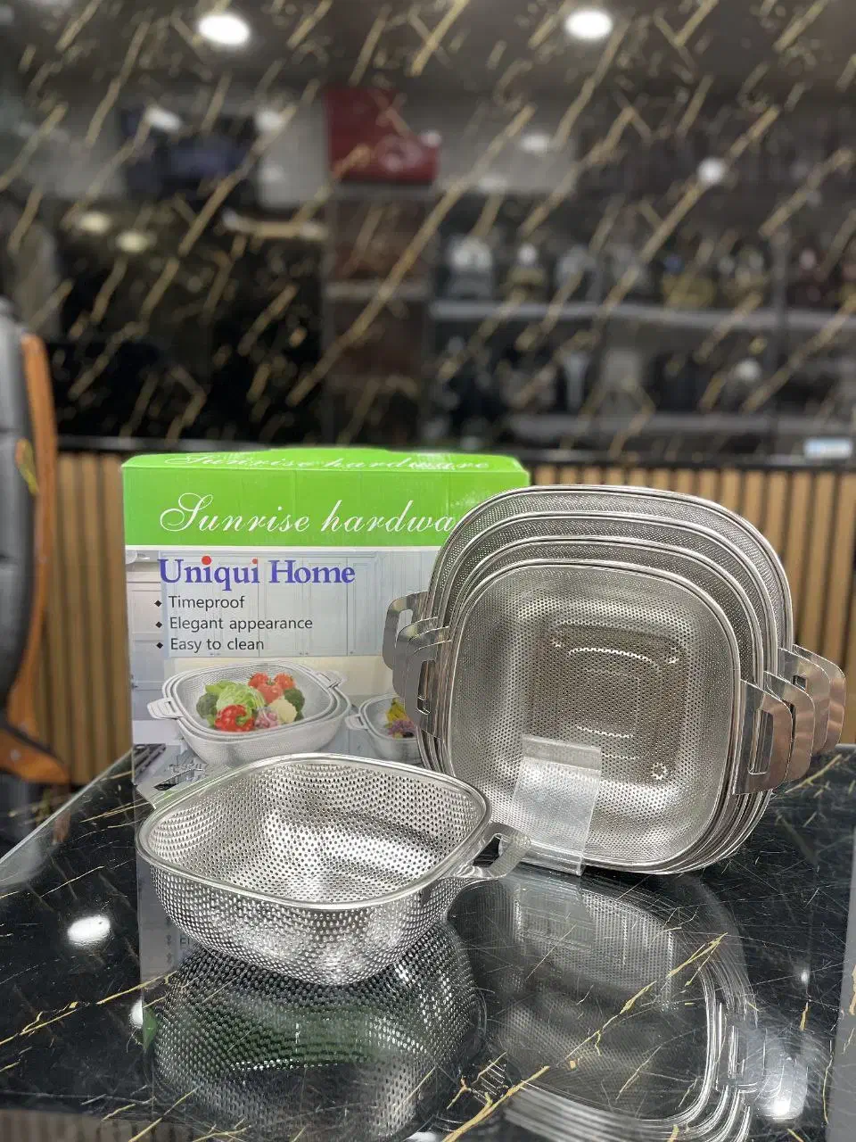 سرویس آبکش پانچ مربع Uniqui home|ظروف پخت‌وپز|خرم‌آباد, |دیوار