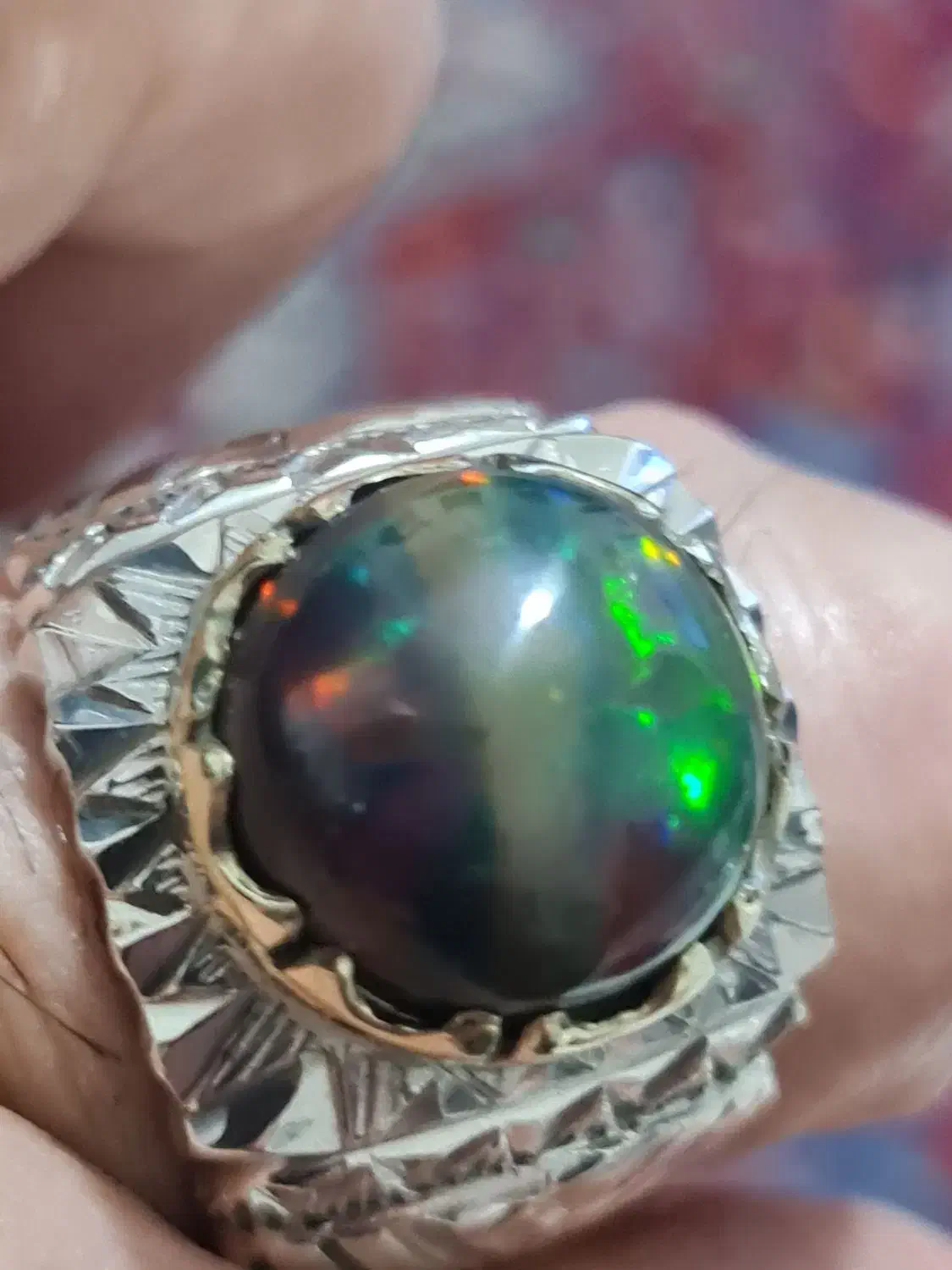 انگشتر نقره اوپال وعقیق|جواهرات|تهران, اکباتان|دیوار