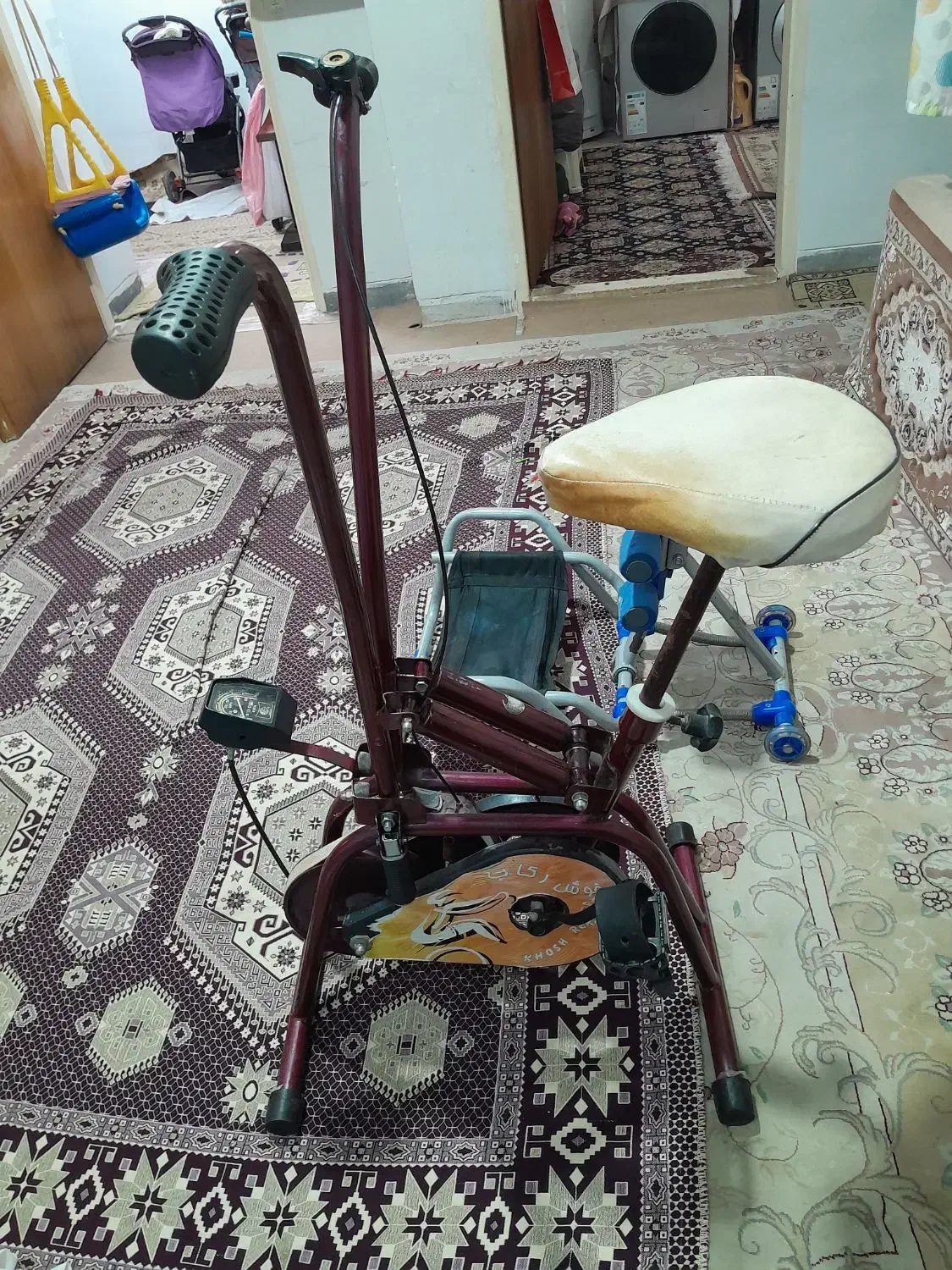 دوچرخه ثابت با دراز نشست سالم|تجهیزات ورزشی|قم, شهرک مهدیه|دیوار