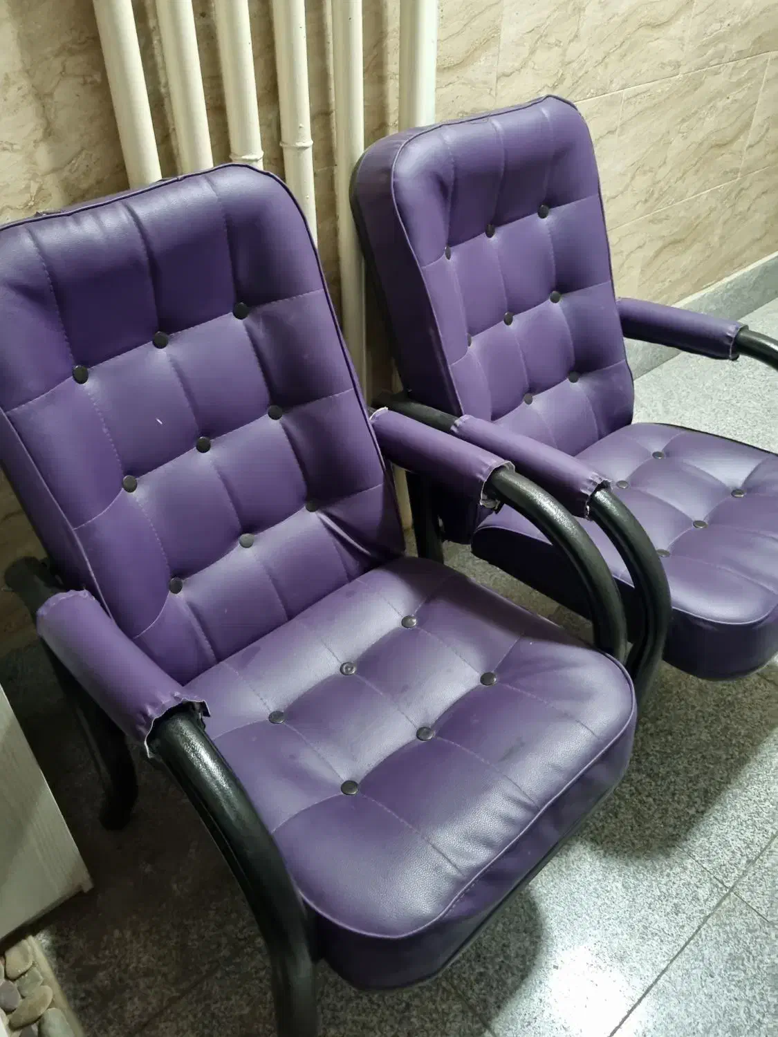 صندلی انتظار صندلی اداری بنفش|مبلمان اداری|رشت, دیلمان|دیوار