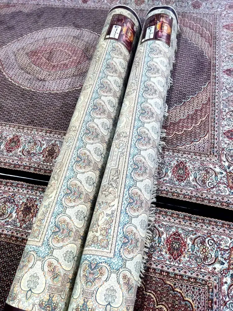 یک جفت فرش ۶متری ۱۲۰۰ شانه تمام نخ نو نو در حد اک|فرش|تبریز, |دیوار