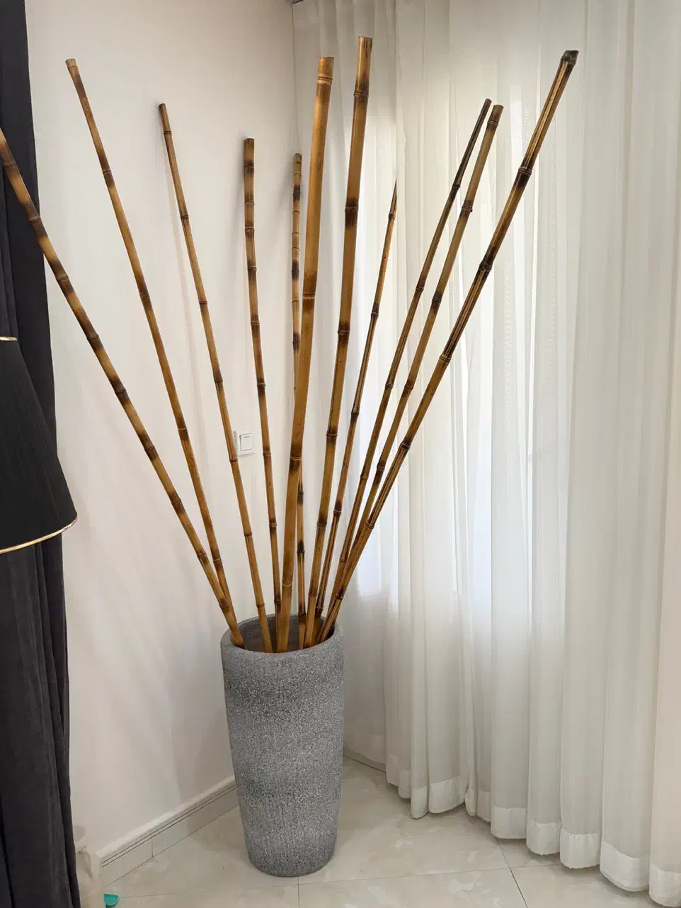 گلدان سفالی همراه چوب بامبو|صنایع دستی و سایر لوازم تزئینی|بندرعباس, |دیوار