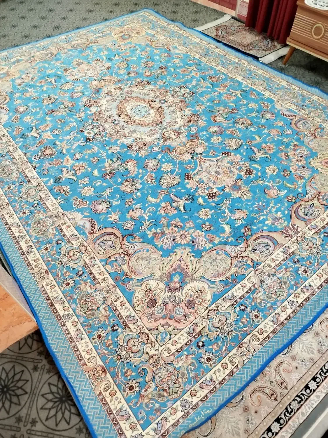 گلیم فرش 6متری وروفرشی 9متری|فرش|تاکستان, |دیوار