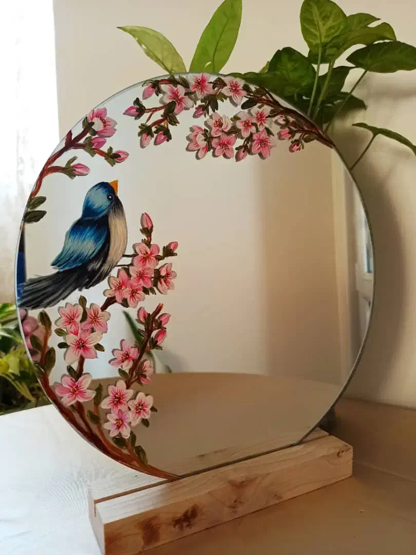 نقاشی روی آینه و پارچه|تابلو، نقاشی، عکس|تهران, امیریه|دیوار