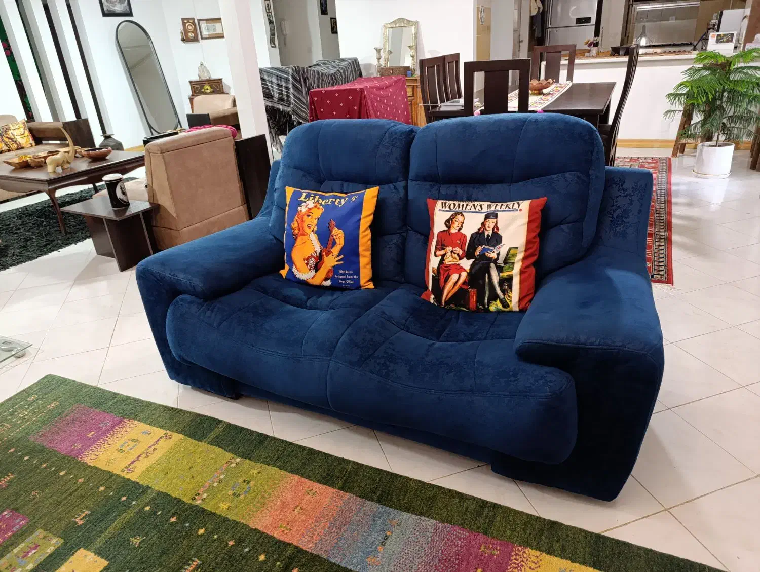 نیم ست مبل راحتی مخمل ترک + راکی چیر|مبلمان خانگی و میز عسلی|جم, |دیوار