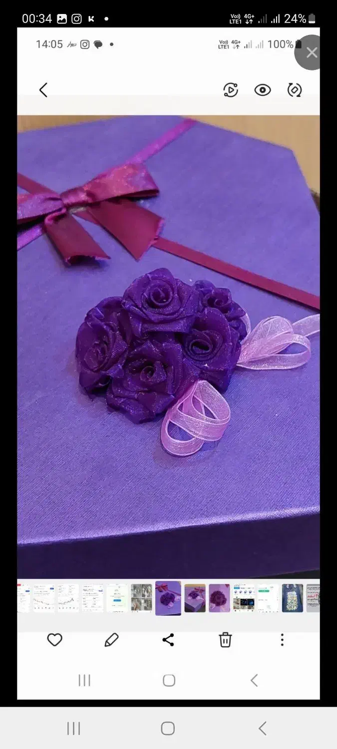 گل روبانی تمام دست دوز|صنایع دستی و سایر لوازم تزئینی|تهران, امام زاده عبدالله|دیوار