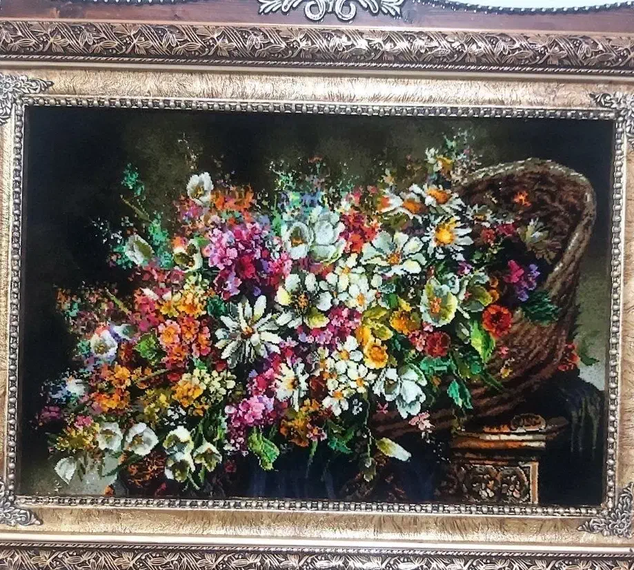 تابلو گل آتا کد 31 دستبافت و ابریشم دار|تابلو فرش|تبریز, |دیوار