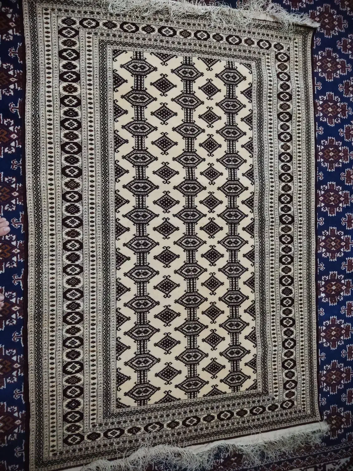 قالیچه دست بافت ابریشمی|فرش|گمیشان, |دیوار