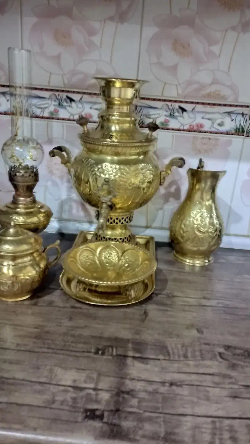 فروش سرویس سماور برنجی|کلکسیون اشیاء عتیقه|اهواز, فاز ۵ پاداد|دیوار