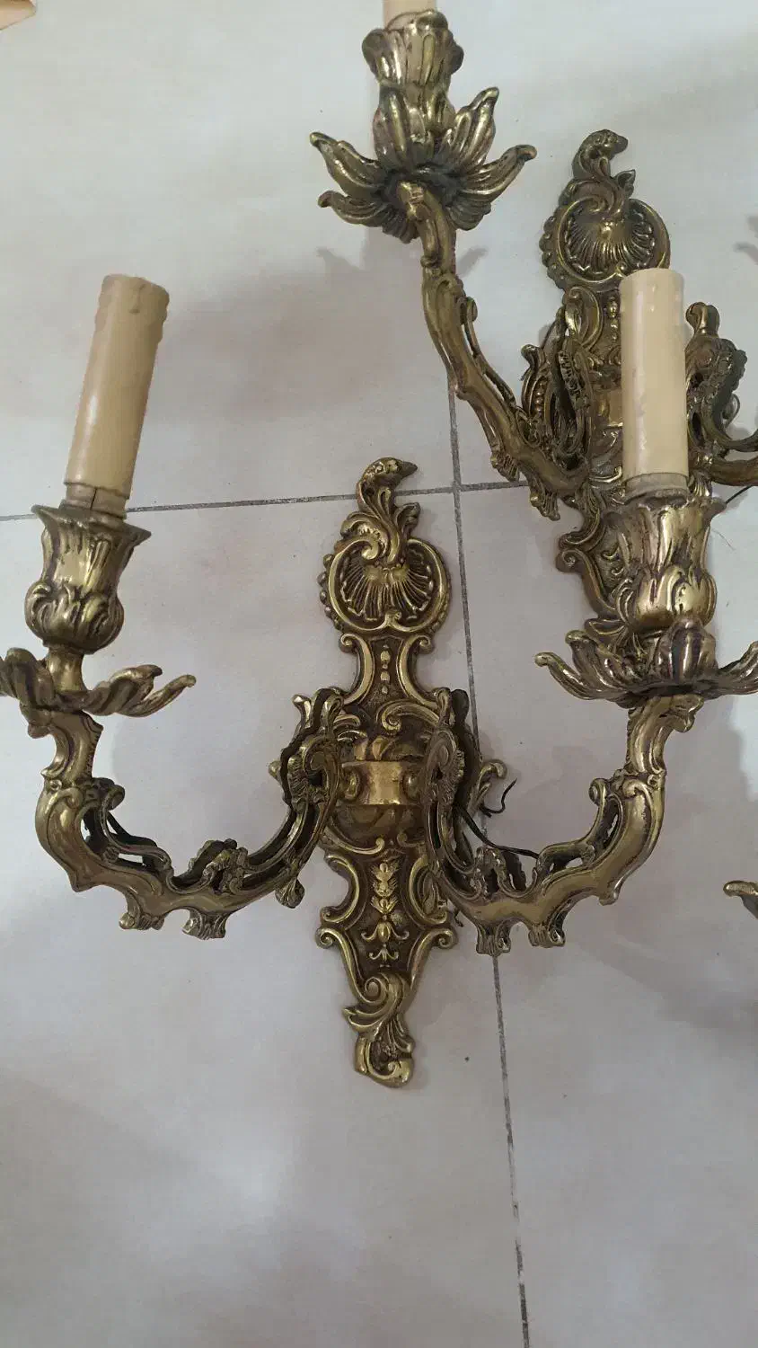 دیوار کوب برنز قدیمی ۳ تعداد|لوستر و چراغ آویز|تهران, کیانشهر|دیوار