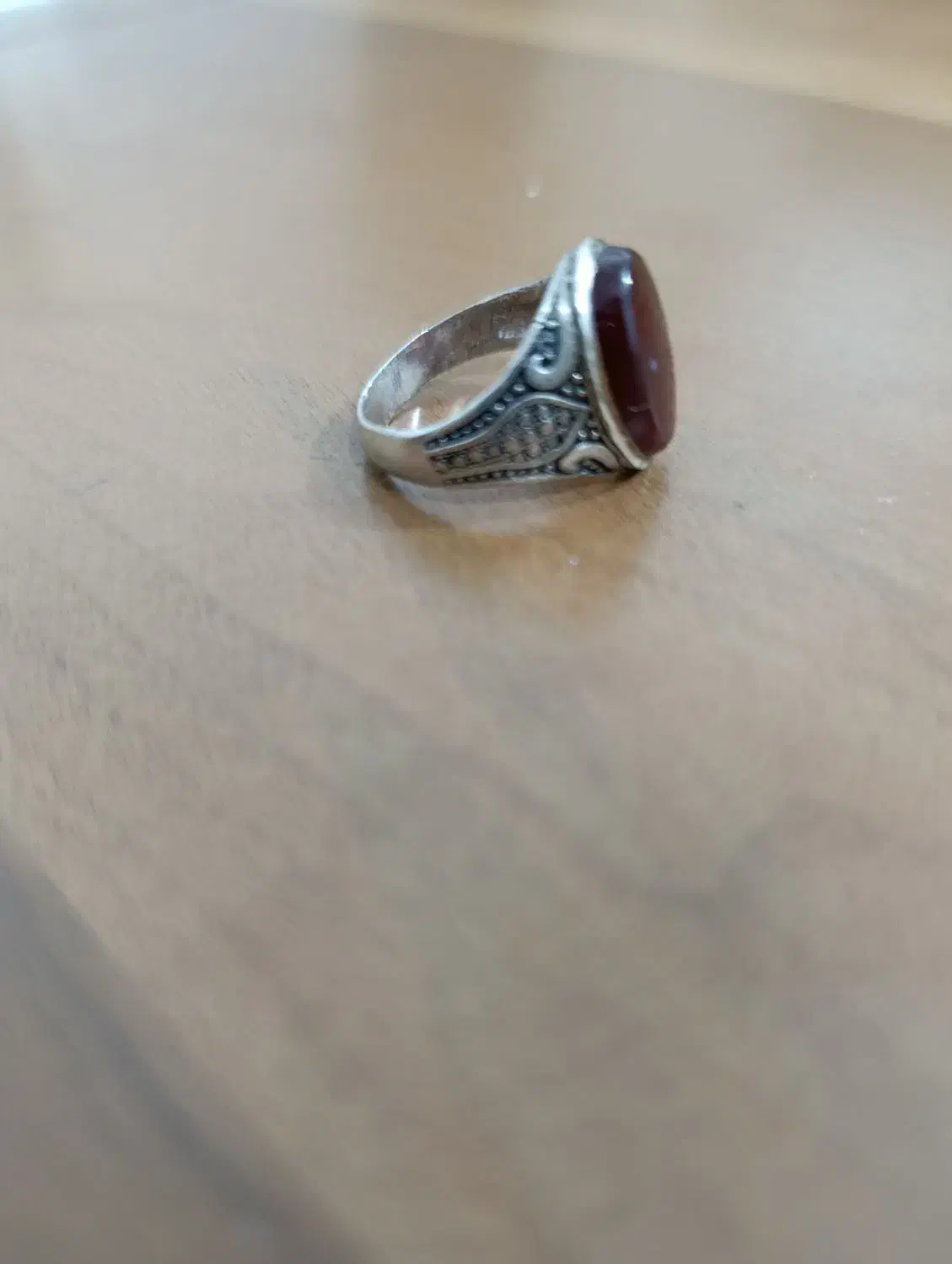 انگشتر مردانه نقره عقیق با دعای هک شده|جواهرات|خرم‌آباد, |دیوار