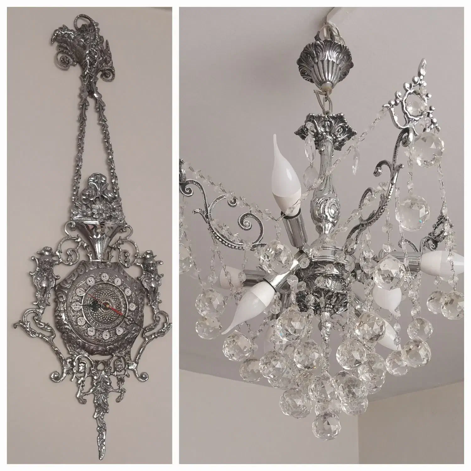 لوستر و ساعت برنز|لوستر و چراغ آویز|تبریز, |دیوار