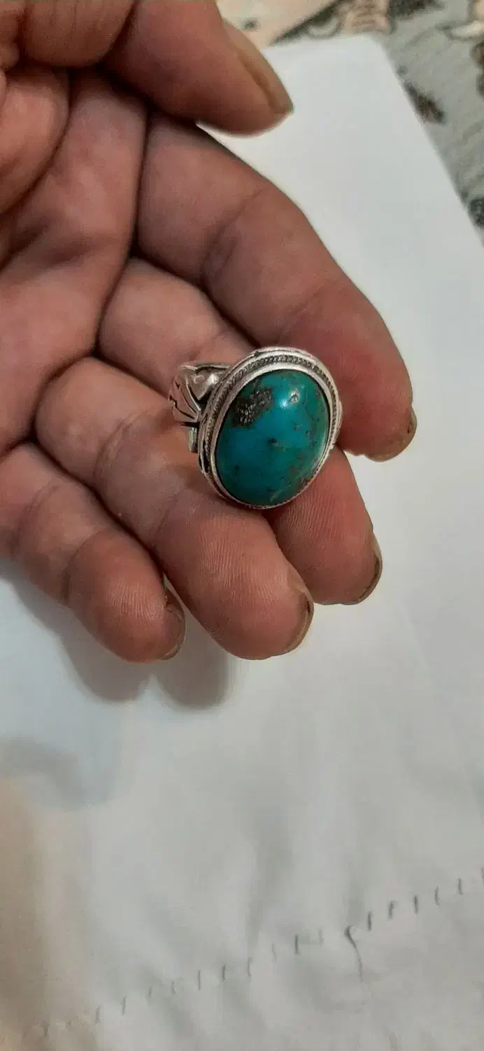 انگشتر فیروزه اصل رکاب سنگین|جواهرات|ایلام, |دیوار