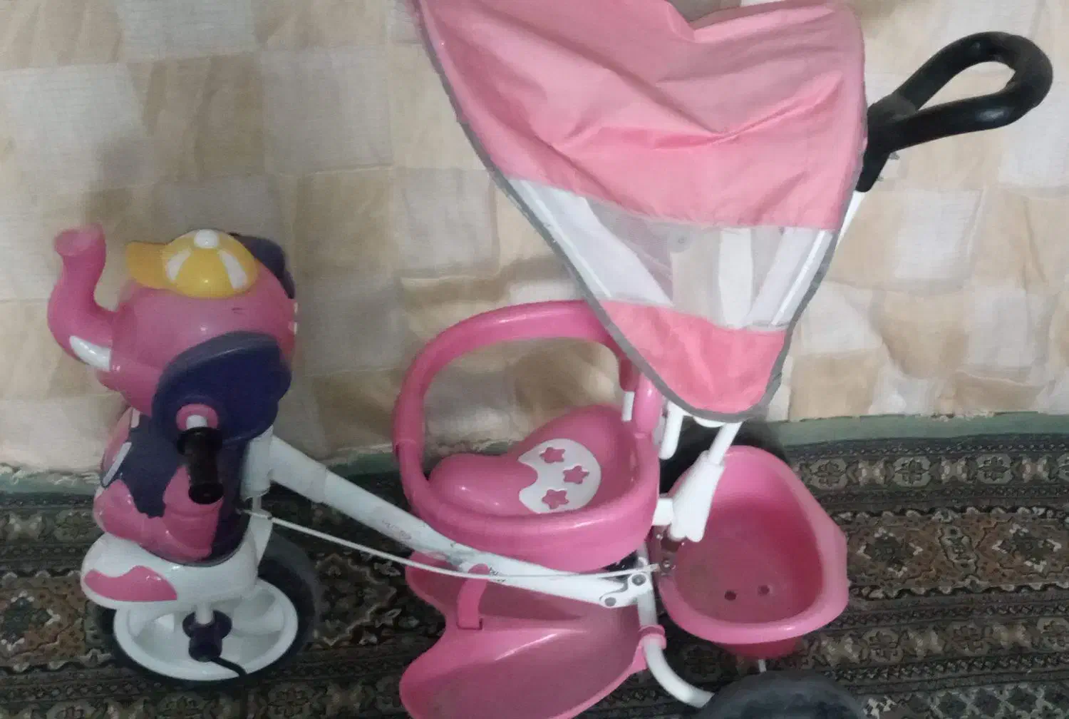 سلام سه چرخه دارای سایبان و کاملا سالم|کالسکه و لوازم جانبی|سرخه, |دیوار