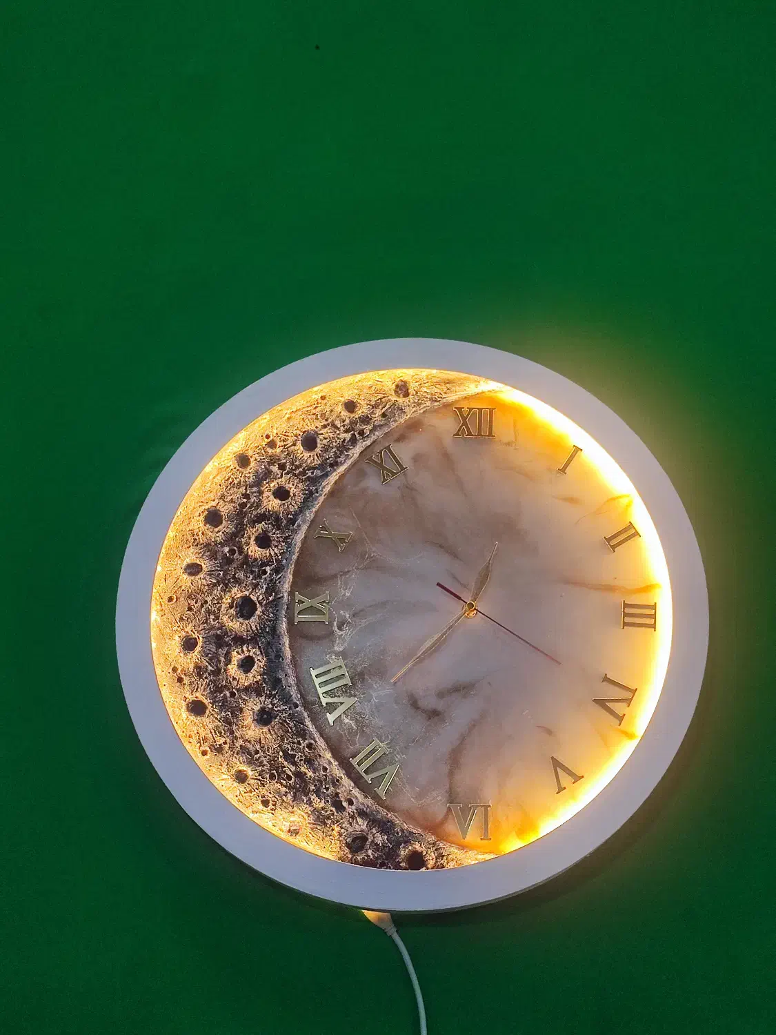 تابلوی ساعت و ماه رزینی|ساعت دیواری و تزئینی|گنبد کاووس, |دیوار