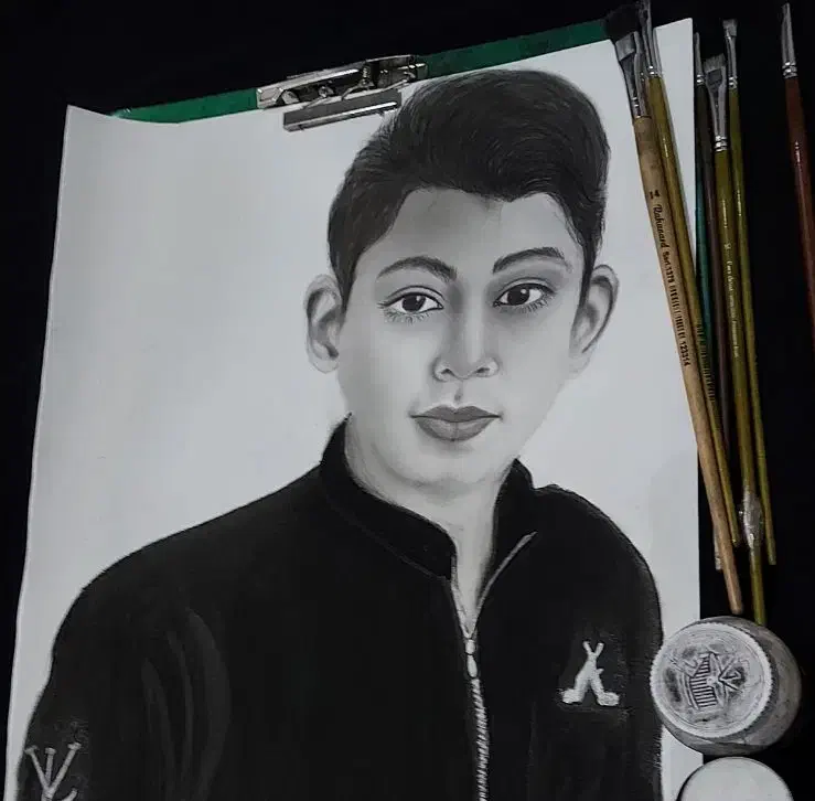 طراحی چهره سیاه قلم کودکان وبزرگ سال هدیه ماندگار|تابلو، نقاشی، عکس|بندرعباس, |دیوار