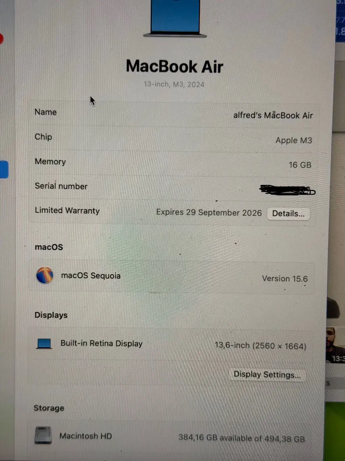 Mack book air m3 2  ram silver|رایانه همراه|تهران, ایوانک|دیوار