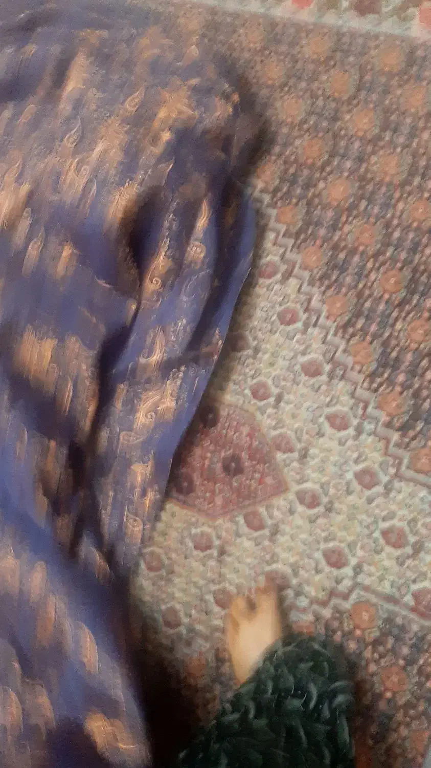 ۲عدد کنار پرده ساتن گلدار سرمه یی گلهای قهوه ای پ|پرده، رانر، رومیزی|سنندج, |دیوار