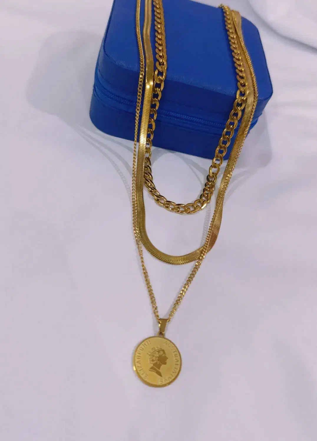 گردنبند زیبای ۳ لاین استیل ورنگ ثابت|بدلیجات|اهواز, کوی باهنر|دیوار