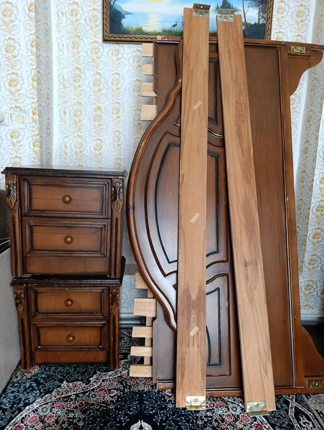 تخت خواب دو نفره|تخت و سرویس خواب|خوی, |دیوار