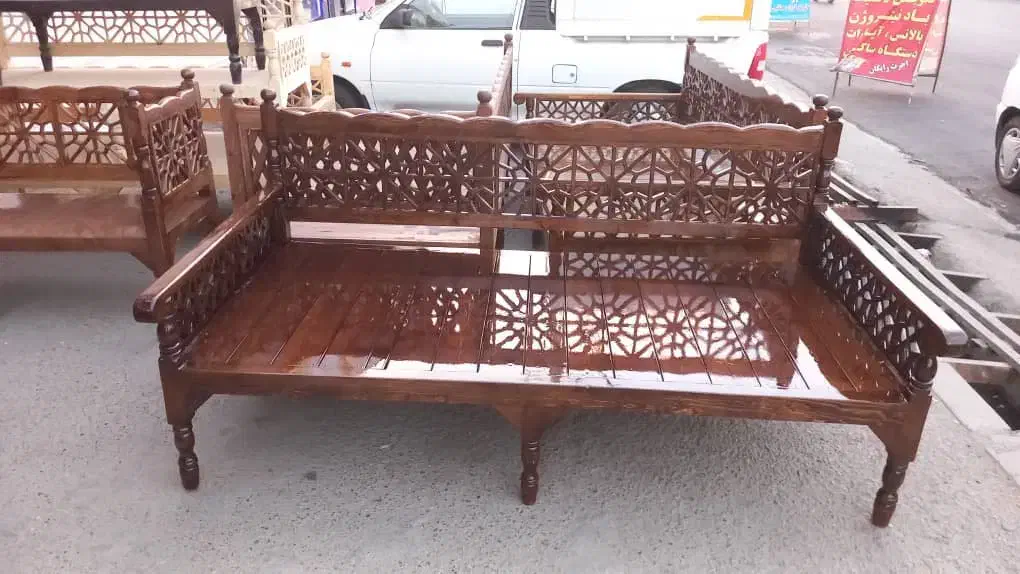 تخت سنتی چوب روس و ایرانی|مبلمان خانگی و میز عسلی|بوشهر, |دیوار
