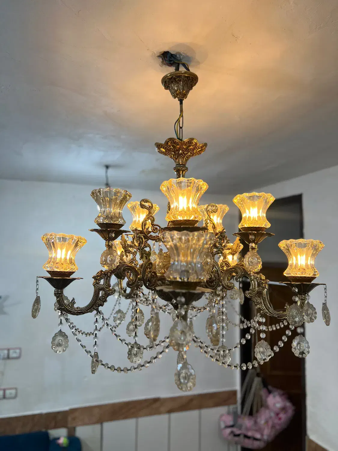 لوستر سلطنطی ۲عدد|لوستر و چراغ آویز|باوی, |دیوار