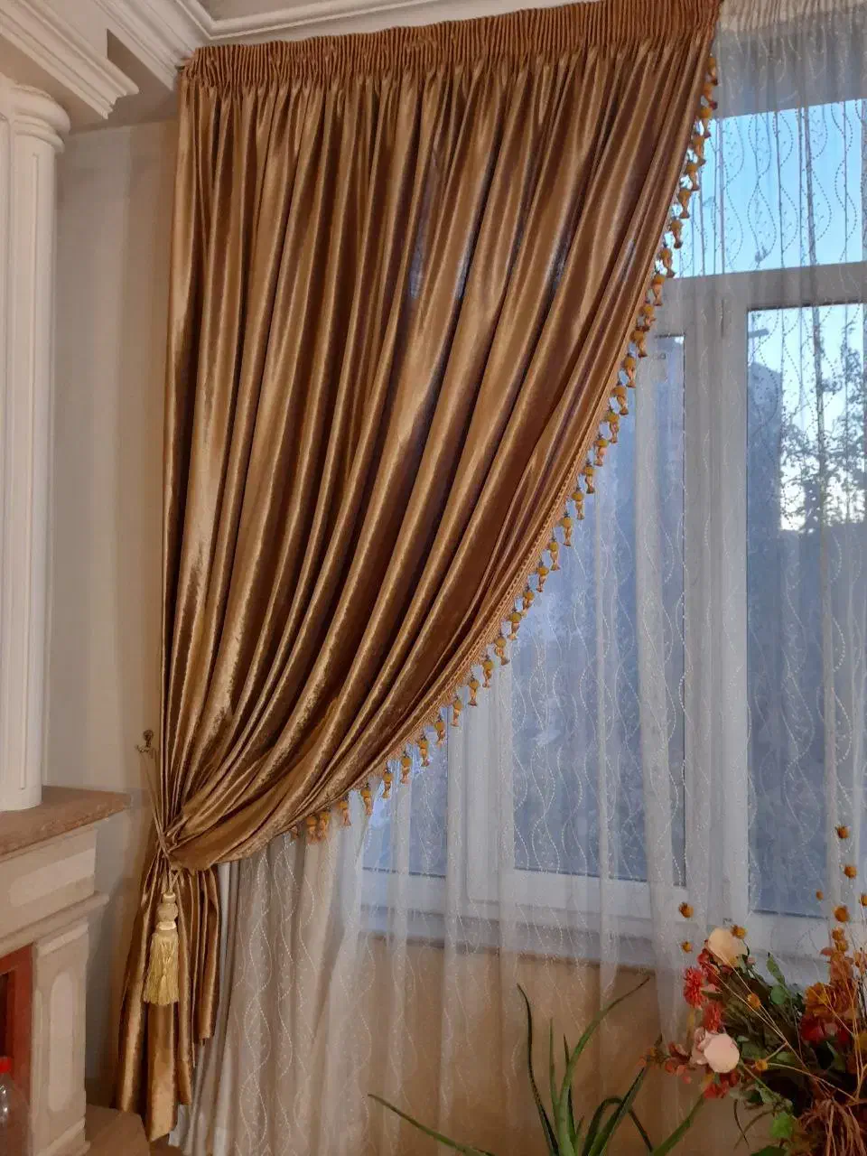 پرده همراه با دستک و آستر|پرده، رانر، رومیزی|مشهد, خاتم الانبیا|دیوار