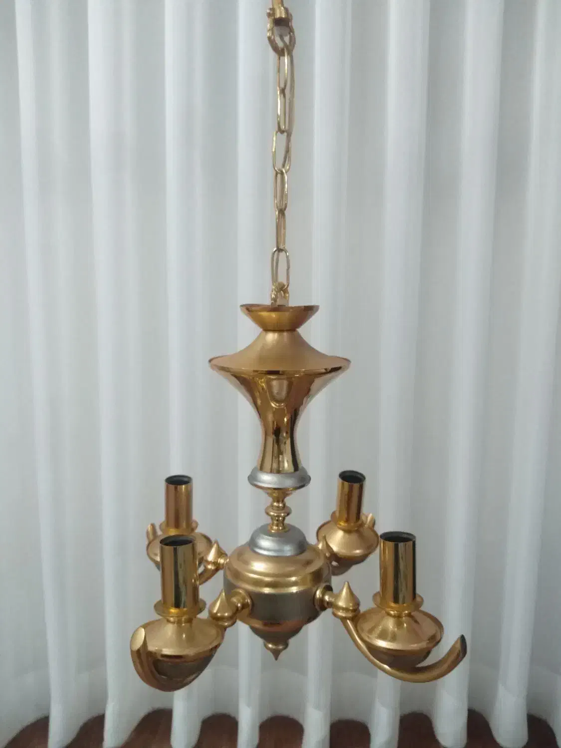 لوستر 4شاخه آب کاری شده سالم و اصل|لوستر و چراغ آویز|قوچان, |دیوار