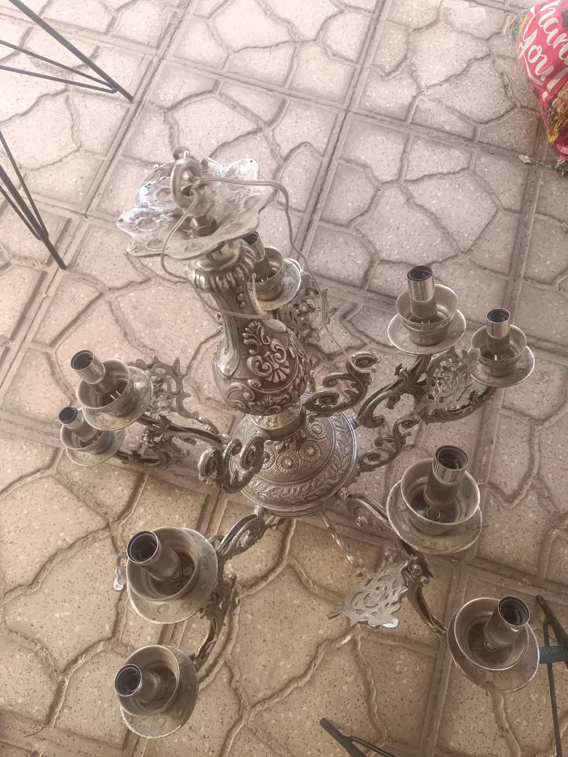 لوستر سیلور ده شعله|لوستر و چراغ آویز|سمنان, |دیوار