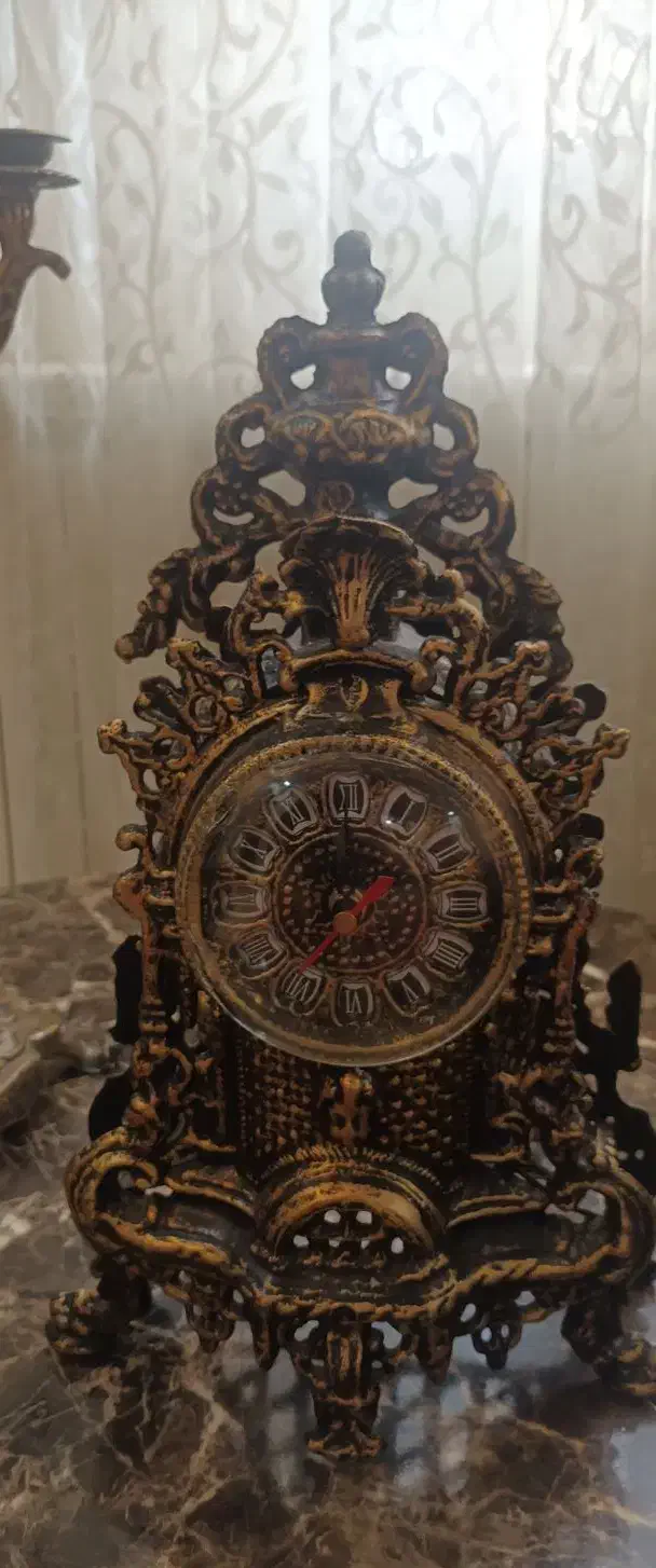 ساعت و شمعدان برنز|ساعت دیواری و تزئینی|بومهن, |دیوار