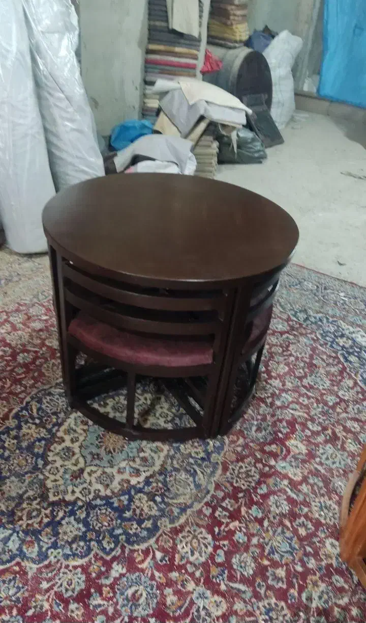 میز ناهارخوری کمجا گرد طرح ترنج|میز و صندلی غذاخوری|چهاردانگه (تهران), |دیوار