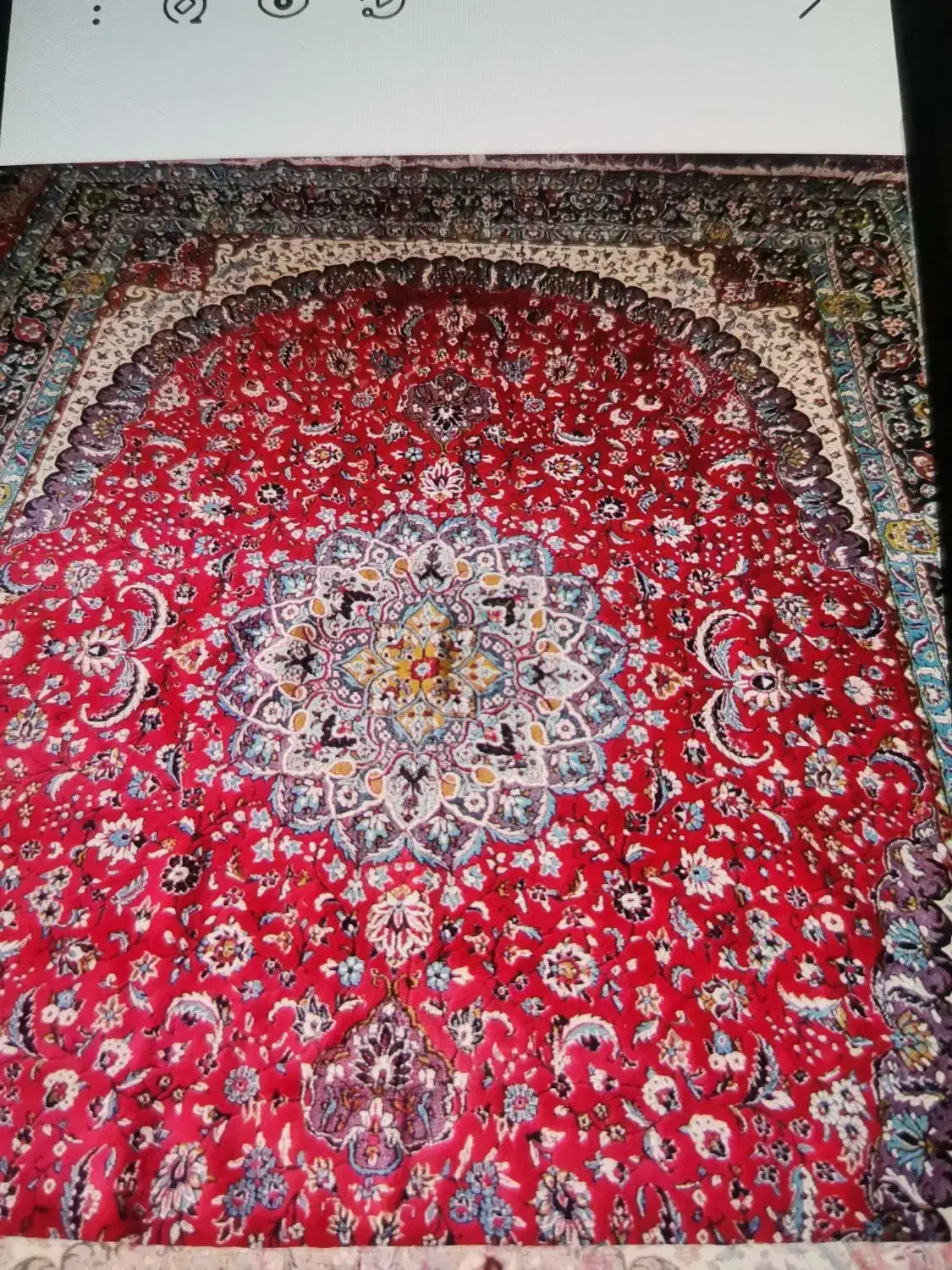 فرش 3در4 زمینه قرمز|فرش|برخوار, |دیوار