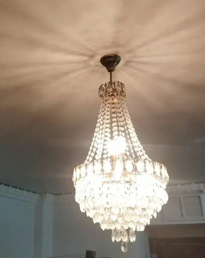 لوستر کریستالی برنجی|لوستر و چراغ آویز|سبزوار, علمدار|دیوار