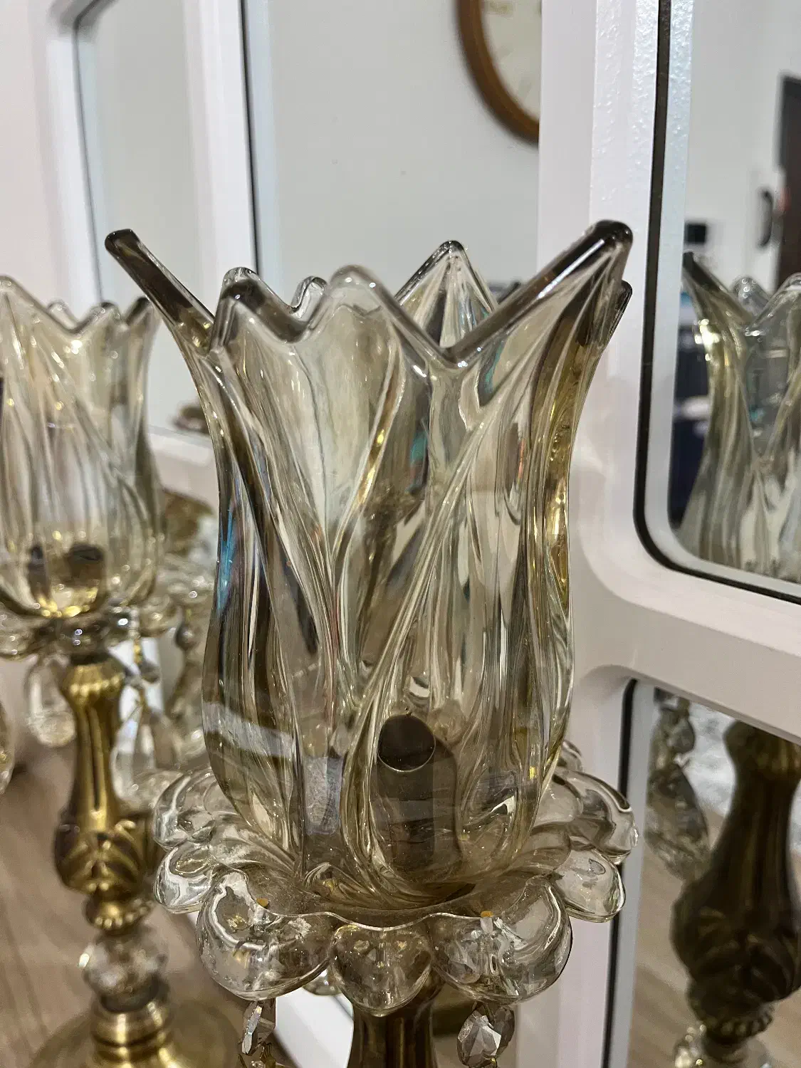 شمعدونی بدنه برنز|لوستر و چراغ آویز|گلستان (تهران), |دیوار