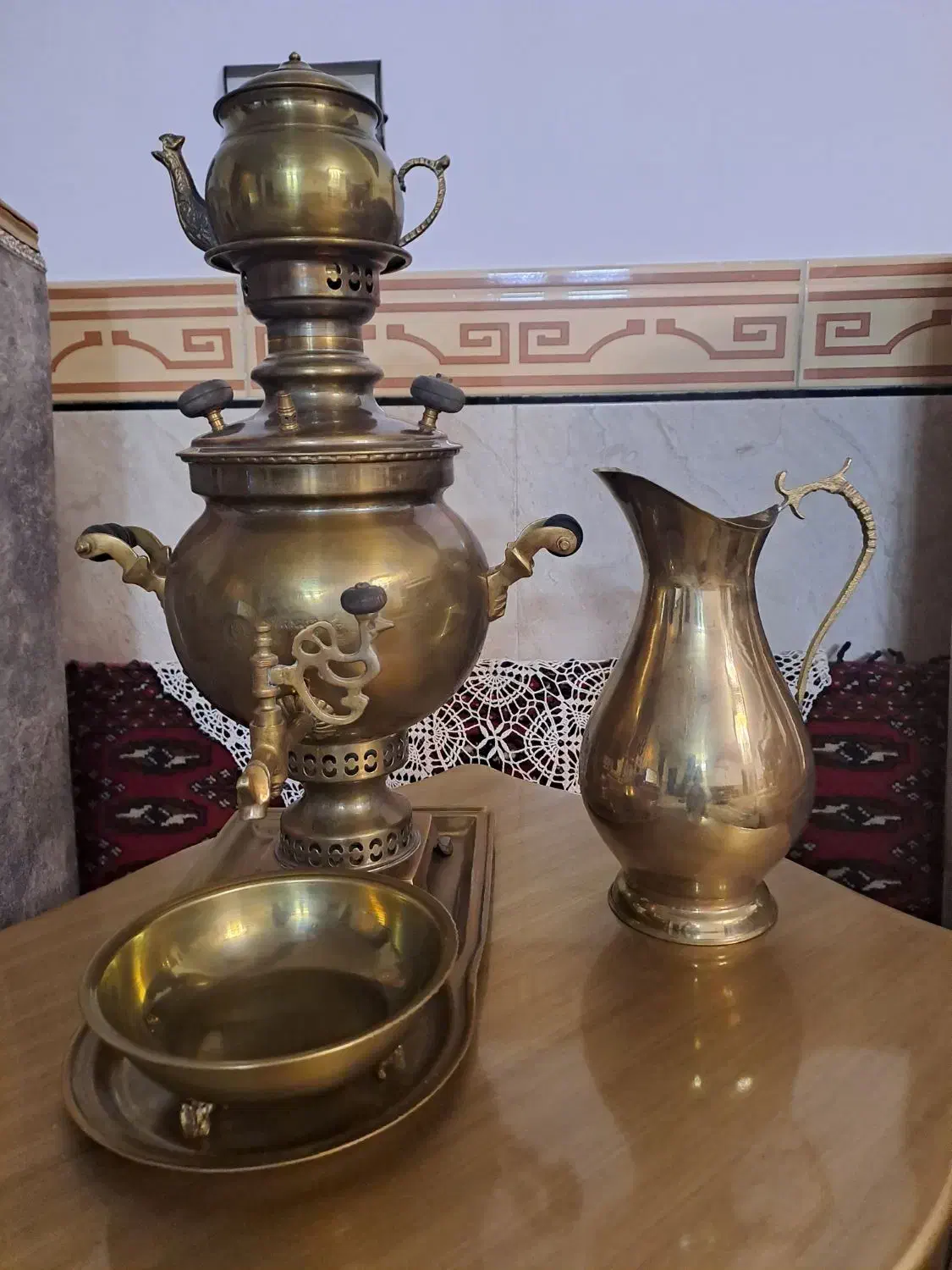 سرویس سماور برنجی|کلکسیون اشیاء عتیقه|ایوانکی, |دیوار