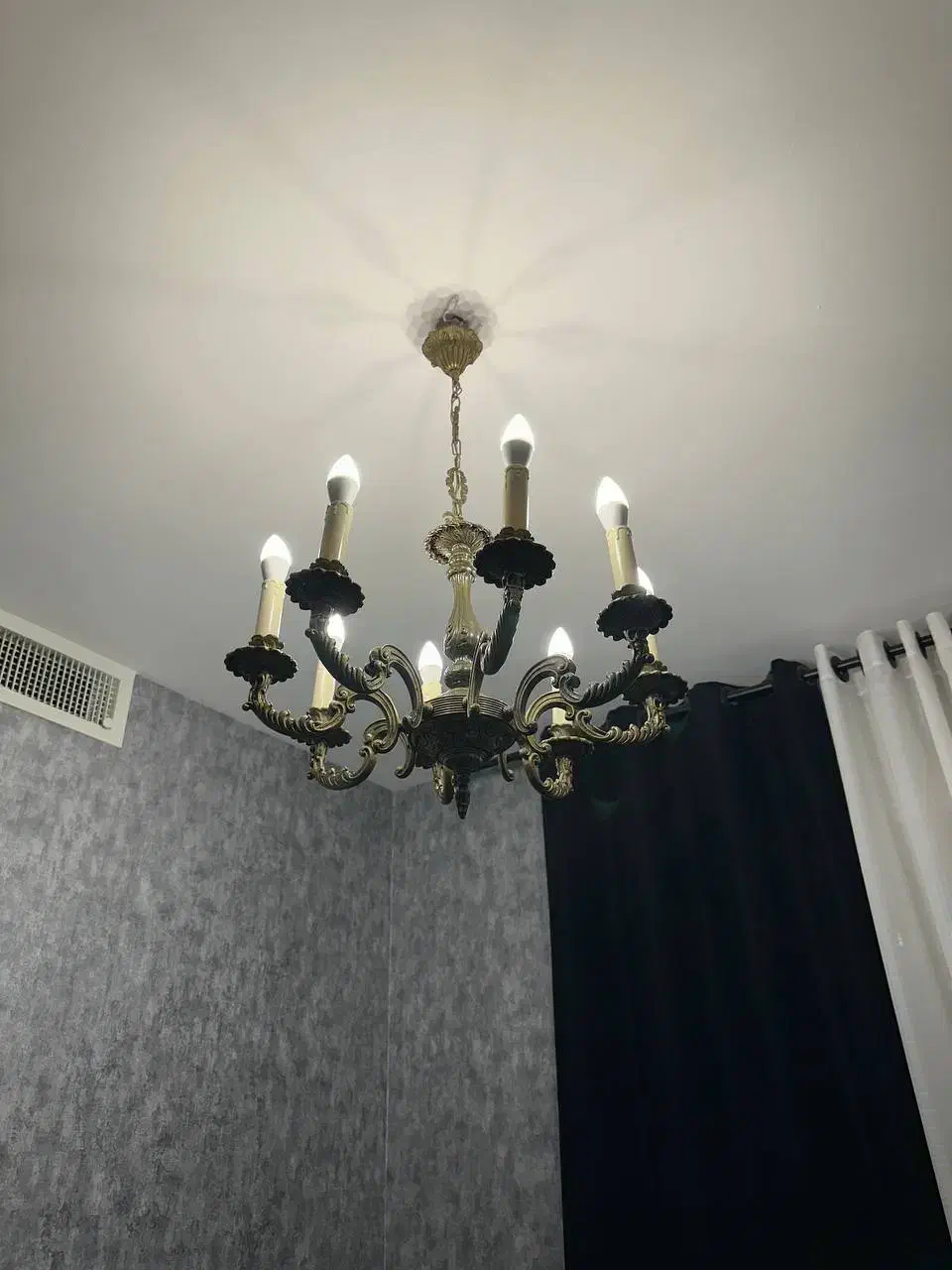 لوستر برنز سیاه قلم|لوستر و چراغ آویز|تهران, سید خندان (جلفا)|دیوار