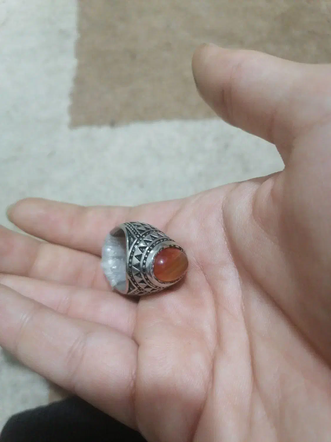 انگشتره عقیق یمنی|جواهرات|بهارستان, |دیوار