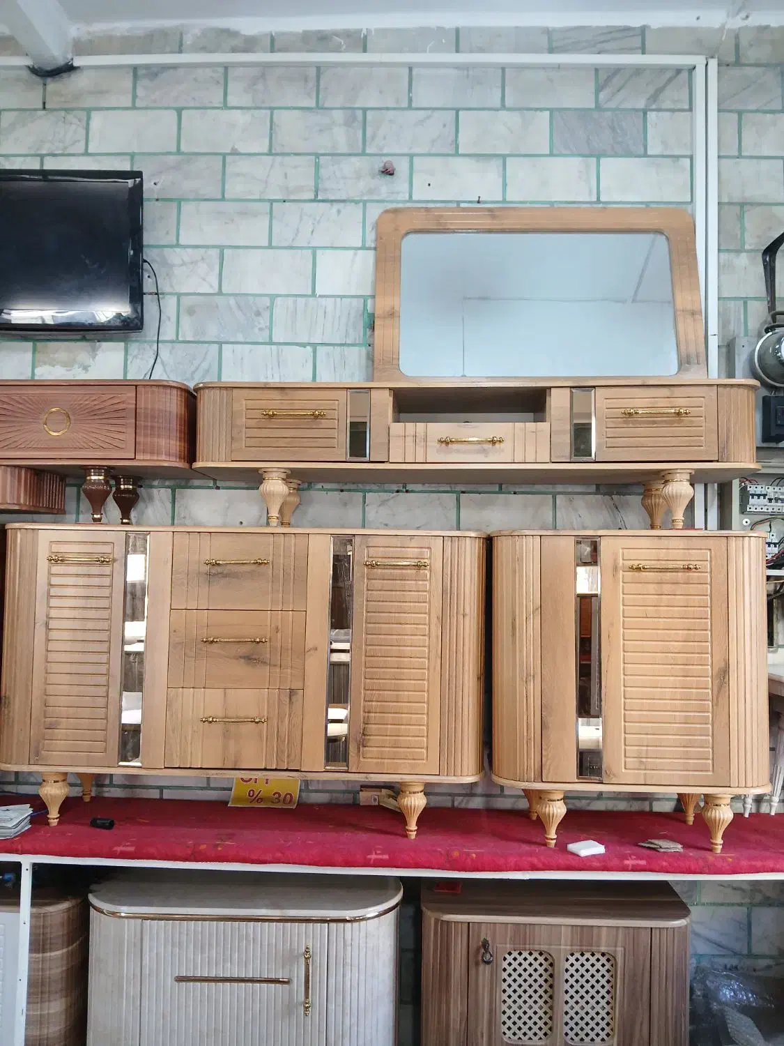 میز تلویزیون کنسول آینه جاکفشی MDF وکیوم|میز تلویزیون|پرند, فاز ۰|دیوار