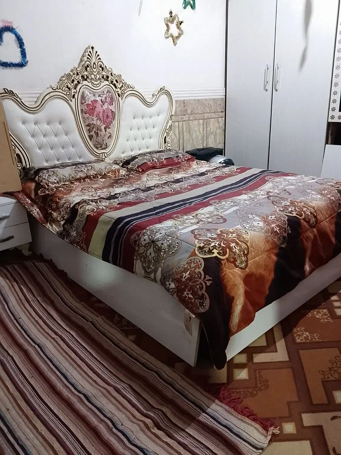 تخت خواب دونفره همراه تشک نونو مدل ترک|تخت و سرویس خواب|اهواز, پادادشهر|دیوار